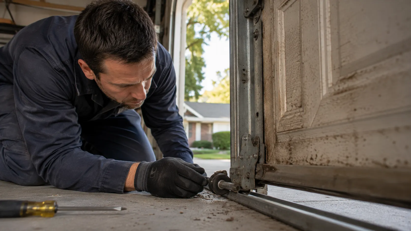 Garage door detail illustrating is your old tucson garage door worth fixing, or is it done