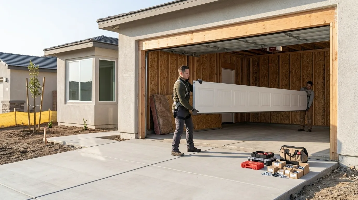 New garage door installed on a Tucson Arizona home